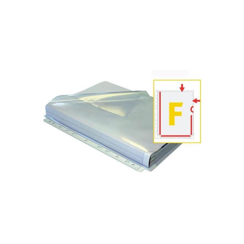 Grafoplás Bolsa De 5 Fundas A4 Fuelle En F 11 Taladros Pvc Piel De Naranja Transparente