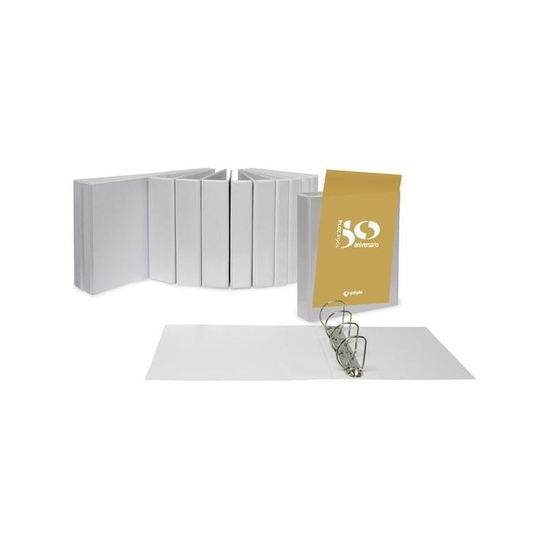 Grafoplás Carpeta Canguro 4x40mm Anillas Mixtas Cubierta Forrada Pvc A3 Apaisado Blanco