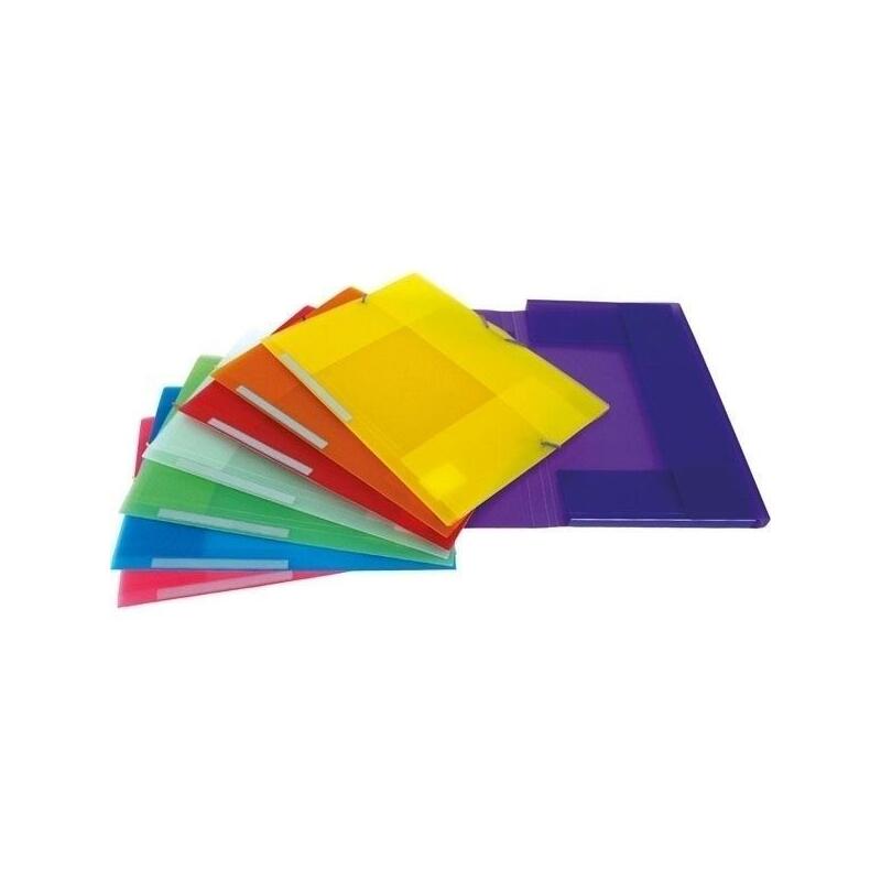 Grafoplás Carpeta Colorgraf 3 Solapas Pp Translúcido Gomas Folio Amarillo
