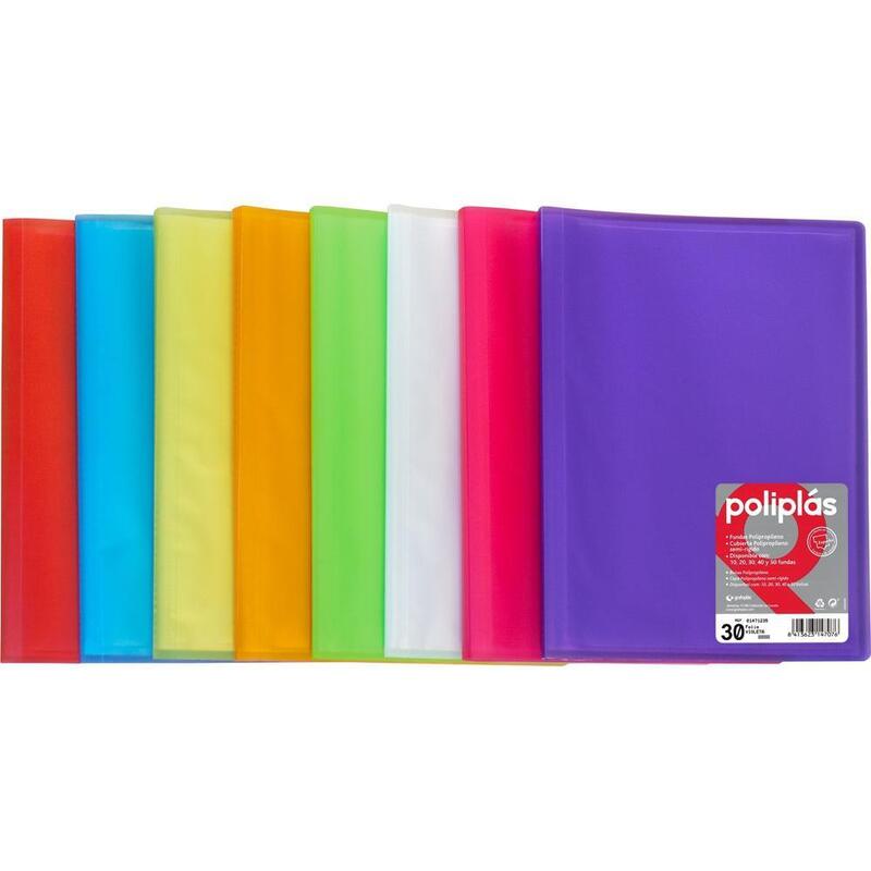 Grafoplás Carpeta Poliplás De Polipropileno Translúcido Con 10 Fundas Soldadas Folio Azul