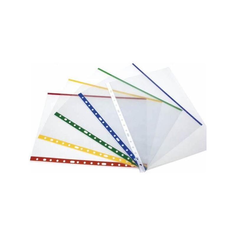 Grafoplas Fundas Multitaladro 16 Polipropileno Transparentes Lomo Reforzado Indicador Color Folio Bolsa -25u-