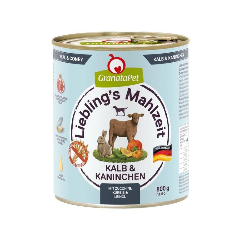 Granatapet Liebling'S Mahlzeit Veal And Coney - Comida Húmeda Para Perros - 800g