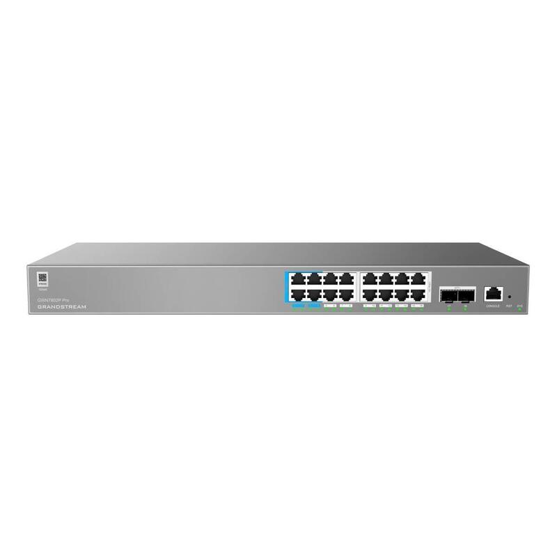 Grandstream Gwn7802p Pro Enterprise Layer 2++ Managed Switch 16× Gigabit Rj45 (Poe Poe+) + 2× Gigabit Sfp+
