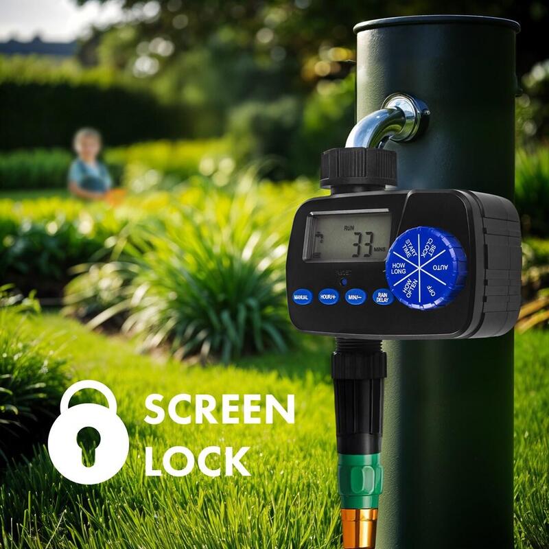 Greenblue Controlador De Riego Electrónico, Programador, Fuente De Alimentación 2x1,5v Aa, Gb390