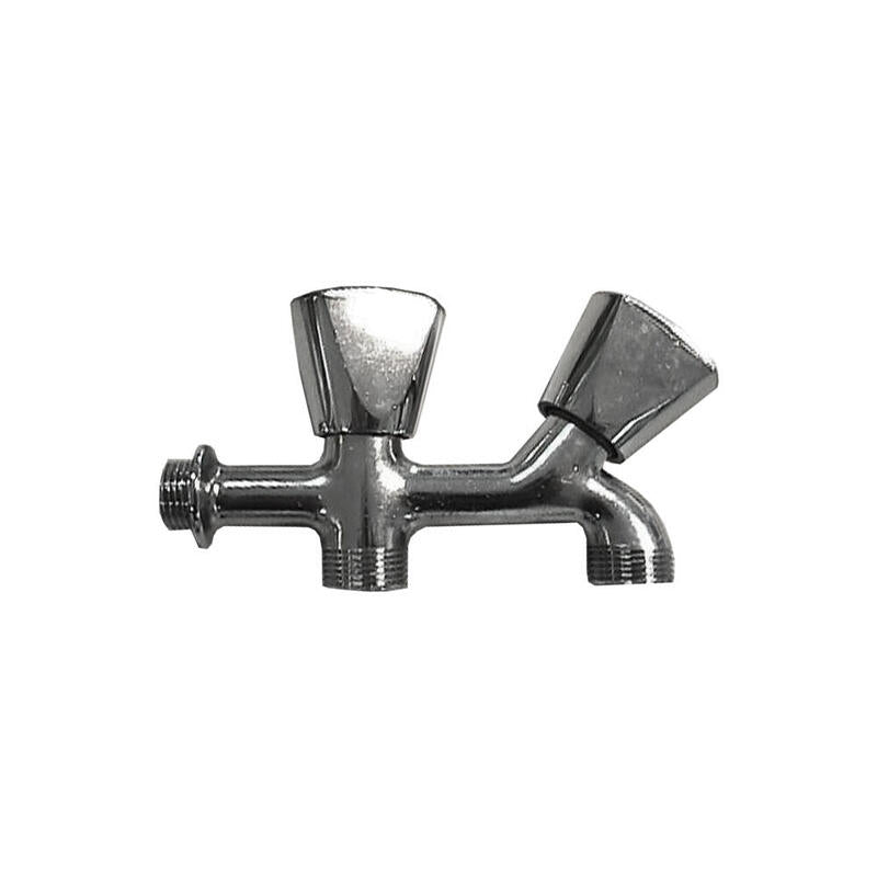 Grifo De Lavadora - Doble Rosca - V/Metal - Cr - 1/2" - (Envasado)