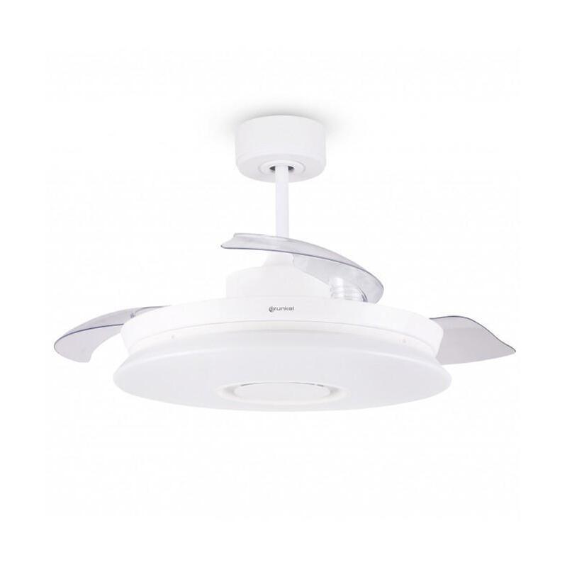 Grunkel Ventilador De Techo Con Luz 20w 6 Velocidades C/Temporizador Y Bluetooth Blanco