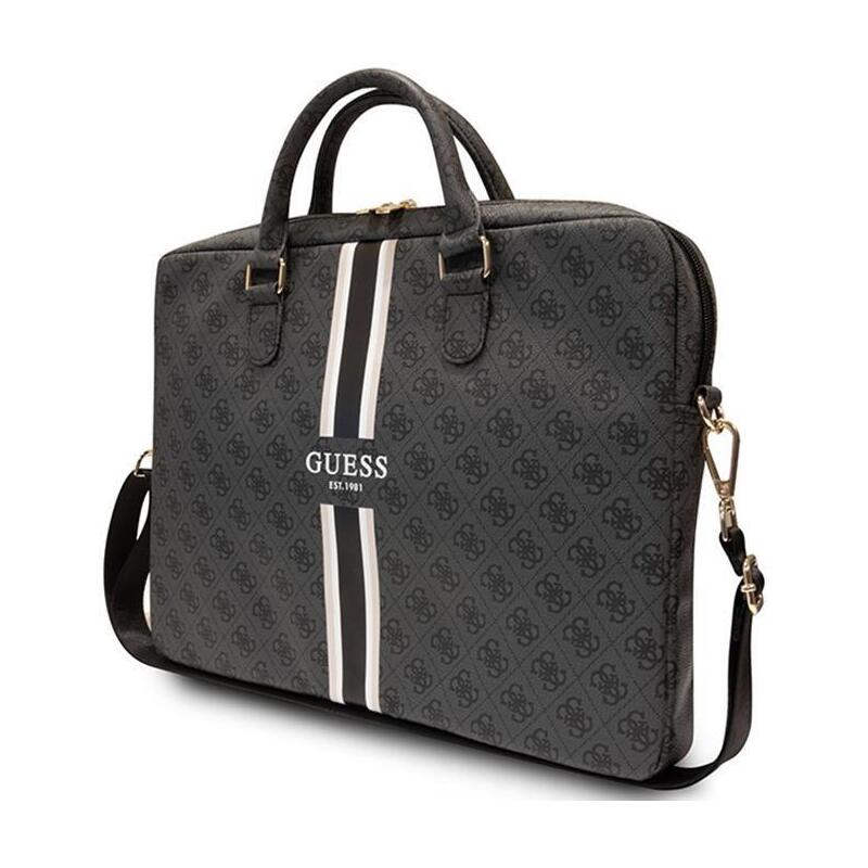 Guess 4g Printed Stripes Computer Bag - Torba Na Notebooka 16 (Czarny)
