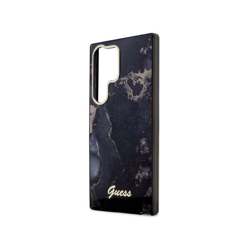 Guess Guhcs23lhtmrsk S23 Ultra S918 Czarny/Black Hardcase Golden Marble Collection