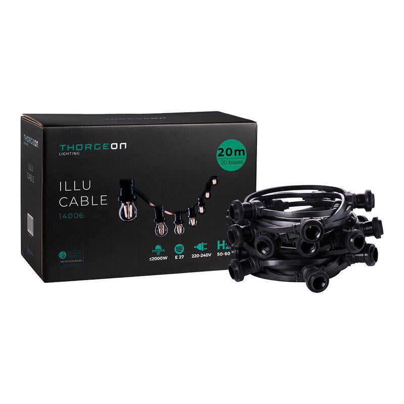 Guirnalda 20 Portalámparas 2000 W 50-60 Hz 220-240 V E27 Ip44 20 M