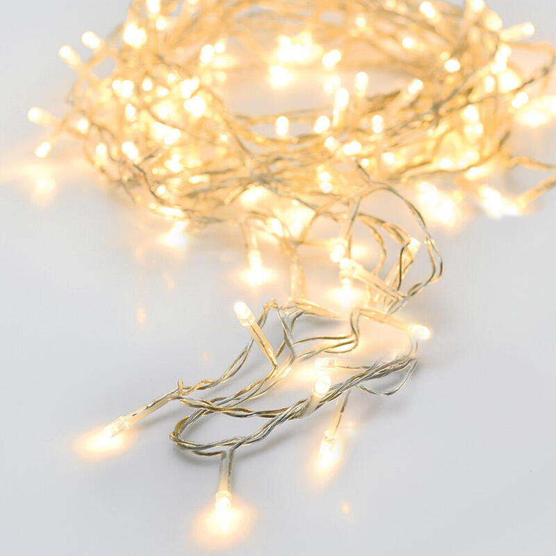 Guirnalda A Pilas Multifuncion 24 Leds Cable Transparente Luz Blanco Calido 2,30m