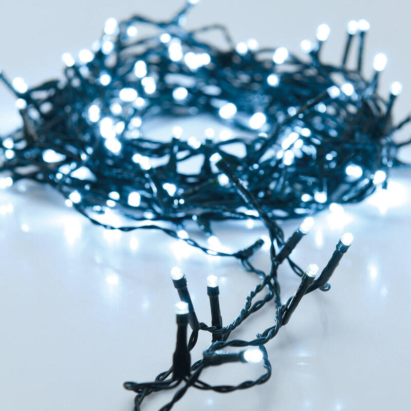 Guirnalda A Pilas Multifuncion 48 Leds Cable Verde Luz Blanco Frio 4m