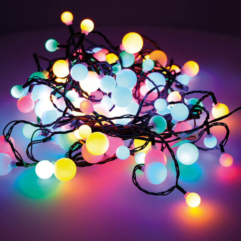 Guirnalda "Cherry" Led Luces De Tres Medidas 900cm 120leds Multicolor Exterior