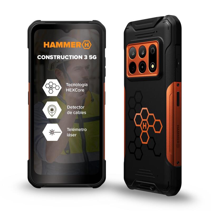 Hammer Construction 3 Thermal 5g (Orange) Dual Sim 6.58" Ips 1080x2408 2.2ghz 8gb Ram 256gb Android 14 Wifi,Bt,5g