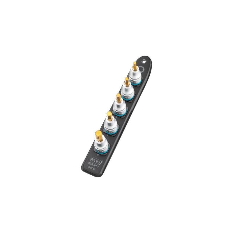 Hazet Smartrail Juego De Vasos De 1/2", Vaso Hexagonal, 5 Piezas (Negro, 5 Mm - 10 Mm, Corto)