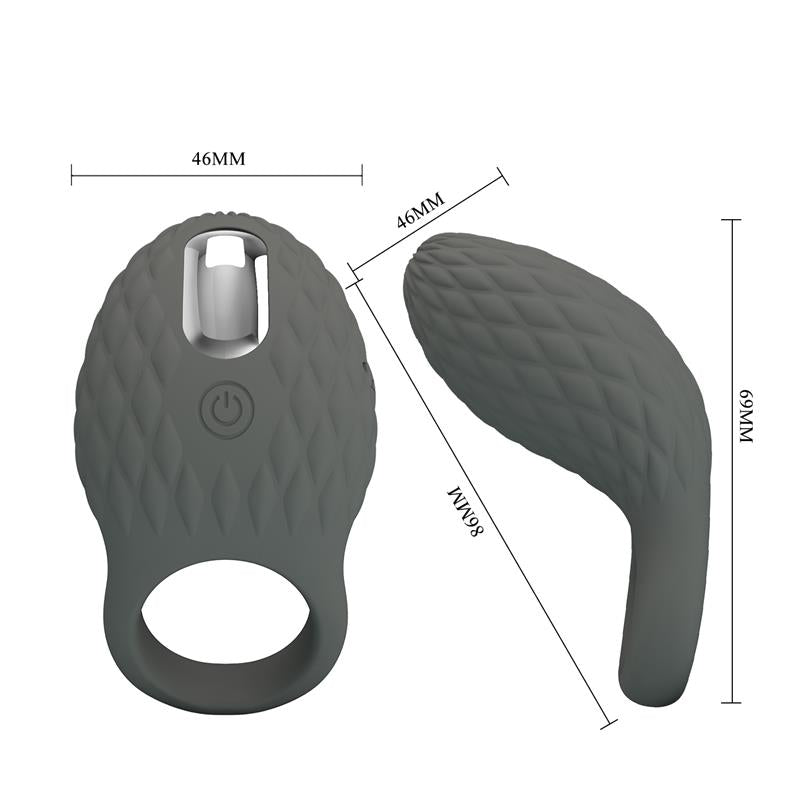 Pretty Love - Heloise Anillo Vibrador Con Memoria Gris