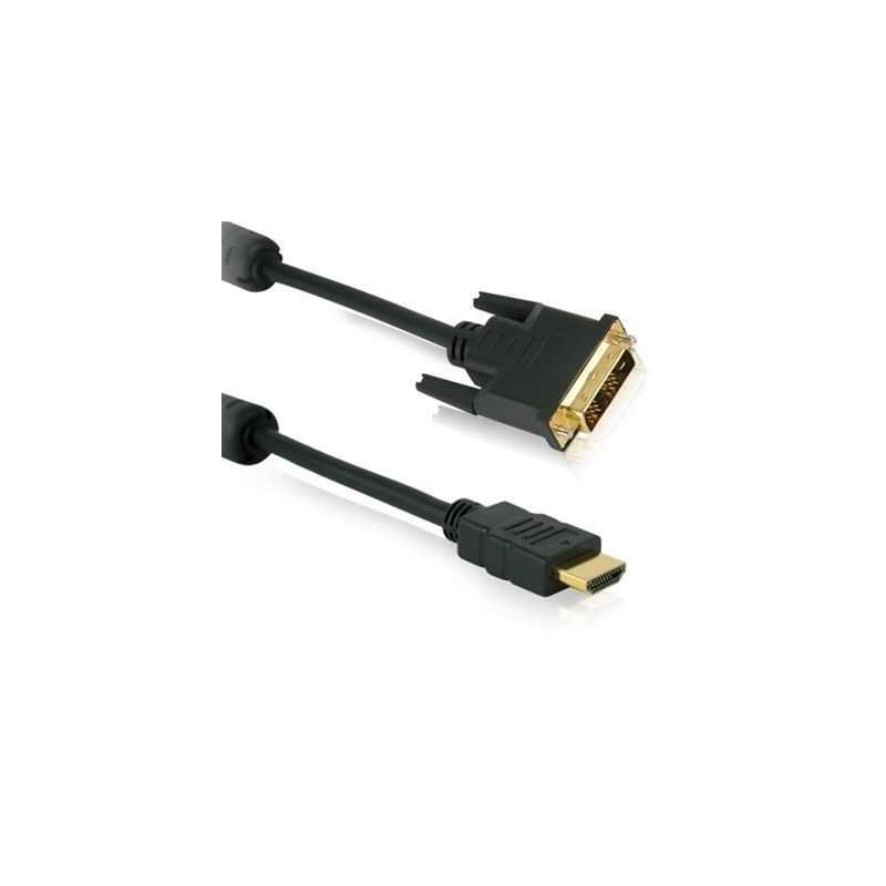 Helos Cable, Hdmi -> Dvi-D 18+1 Full Hd, Con Ferrita 1,0m Negro