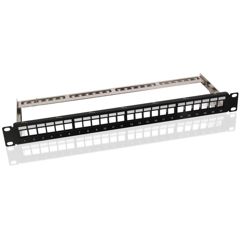 Helos Keystone - 19 Modulträger 1 He 24 Port, Entlastungsschiene, Negro