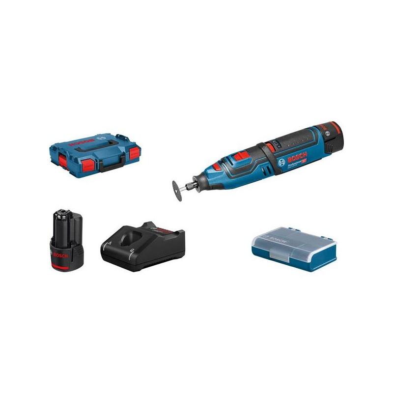 Herramienta Rotativa A Batería Bosch Gro 12v-35 Profesional, Herramienta Multifunción (Azul/Negro, 2 Baterías De Iones De Litio De 2,0 Ah, L-Boxx)-Werkzeug 06019c5001