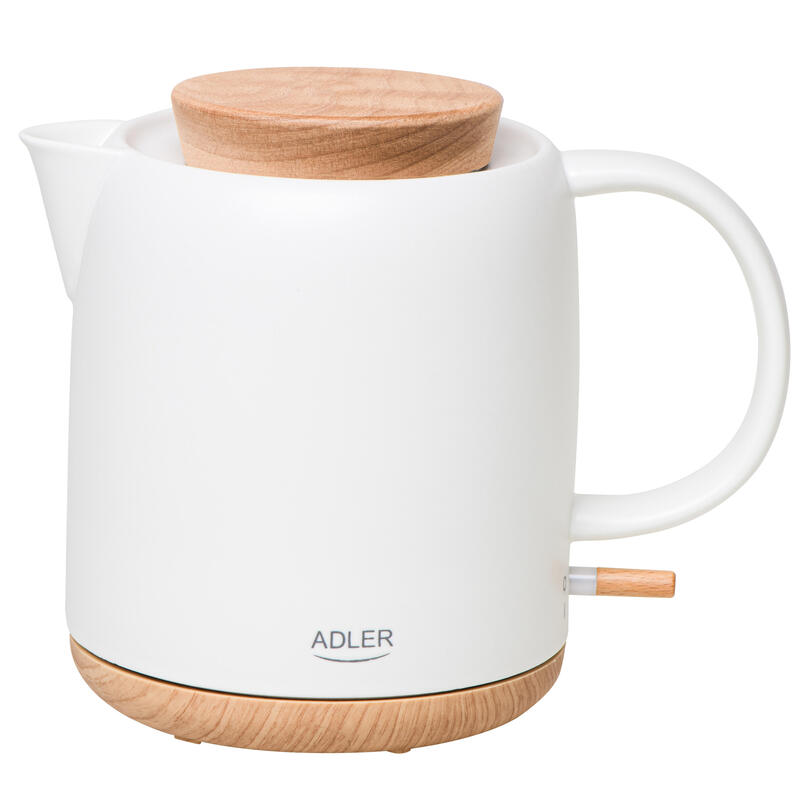 Hervidor De Agua Eléctrico De Cerámica Adler Ad 1304, 1 L, Blanco