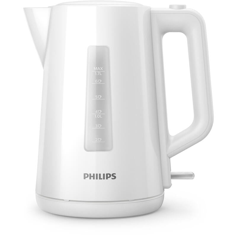 Hervidor De Agua Philips Series 3000 Blanca Plastico/1.7l/Filtro Micromalla/Tapa Con Resorte Hd9318/00