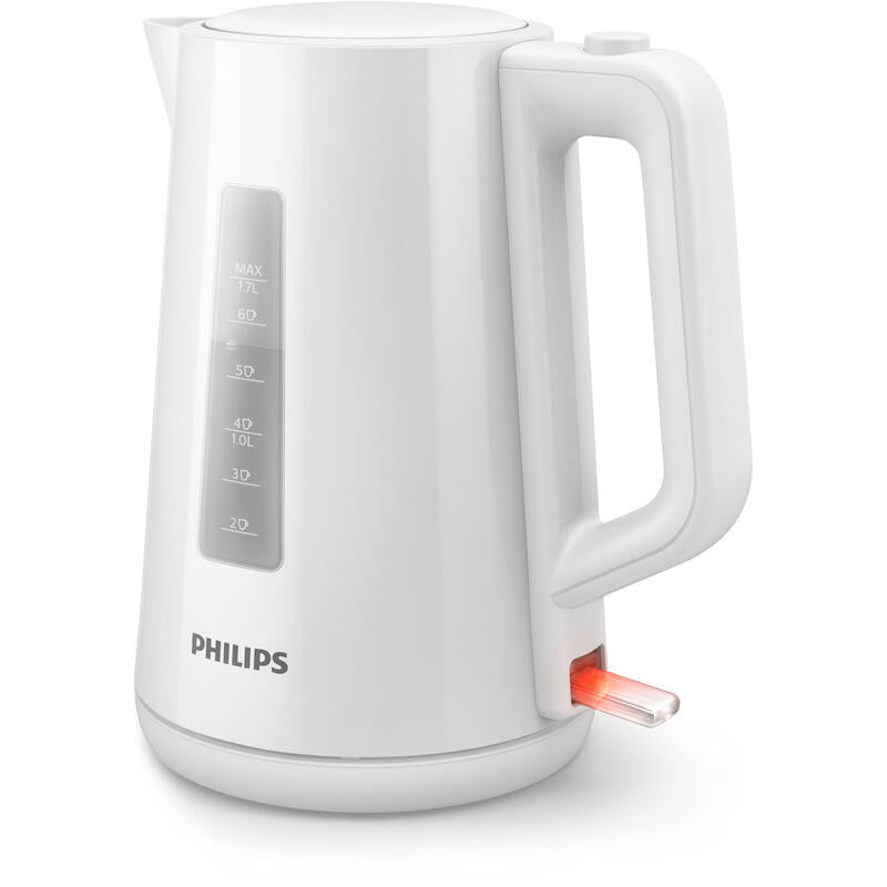 Hervidor De Agua Philips Series 3000 Blanca Plastico/1.7l/Filtro Micromalla/Tapa Con Resorte Hd9318/00