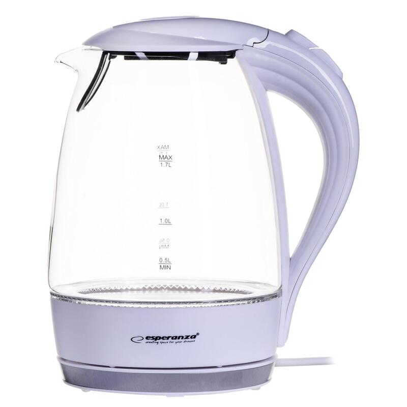 Hervidor Eléctrico Esperanza Ekk011w 1,7 L Vidrio/Blanco 2200 W