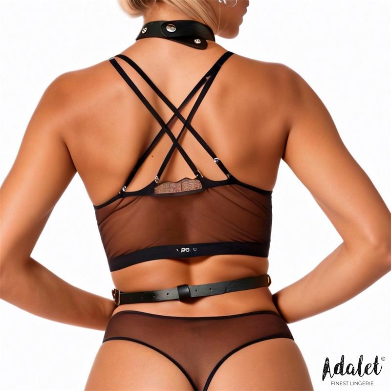 Hilda Arnés De Pecho Con Cadenas Cuero Vegano Talla Única