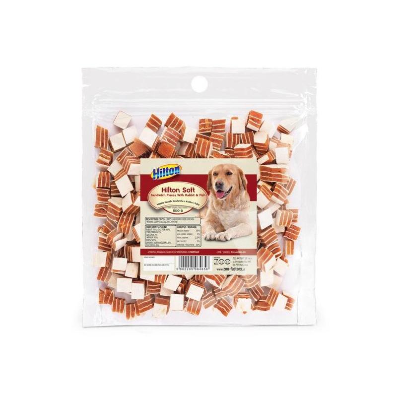 Hilton Sandwich Pieces With Rabbit And Fish - Golosina Para Perros - 500 G