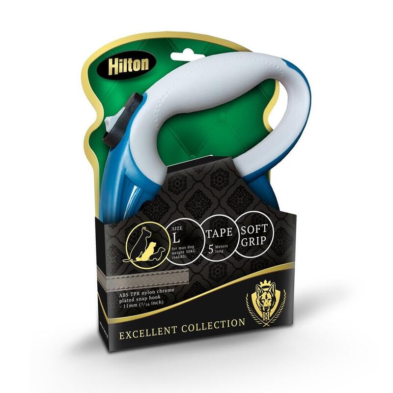 Hilton Smart Dog L (30 Kg) - Correa Retráctil - Azul Marino-Gris - 5 M