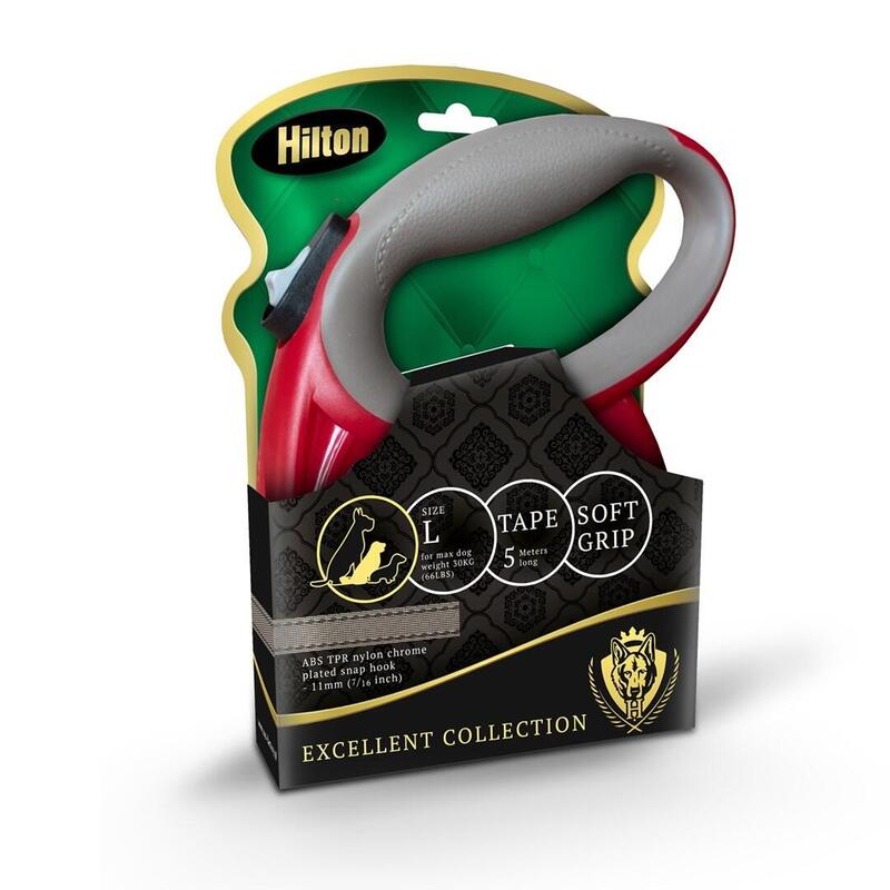Hilton Smart Dog L (30 Kg) - Correa Retráctil - Burdeos-Gris - 5 M