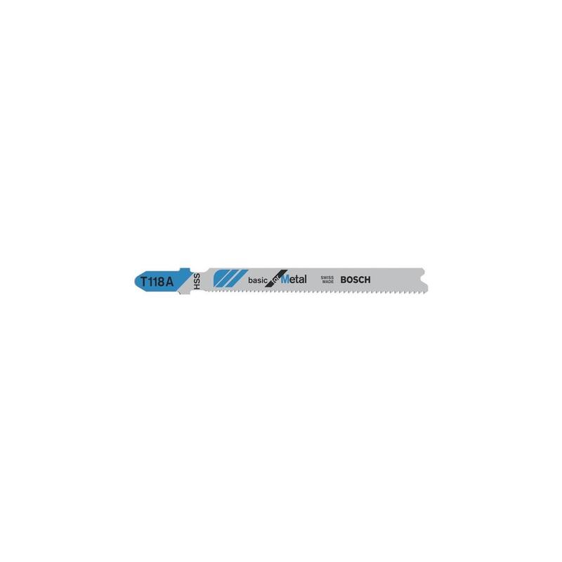Hoja De Sierra Bosch Professional De Calar T 118 A Basic Para Metal, 92 Mm 5 Piezas 2608631013