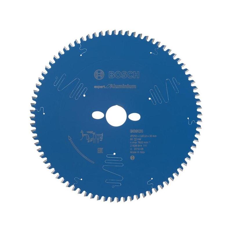 Hoja De Sierra Circular Bosch Expert Para Aluminio, Ø 250mm, 80t (Diámetro 30 Mm) 2608644111