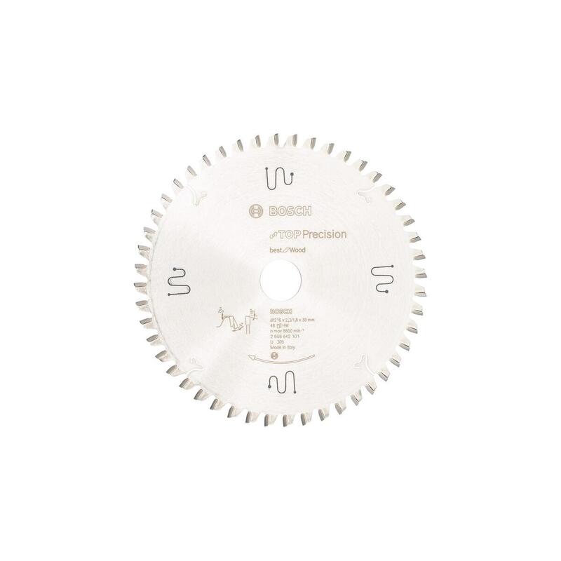 Hoja De Sierra Circular Bosch Professional Best For Wood, Ø 216 Mm, Diámetro 48z De 30 Mm, Para Sierras Tronzadoras E Ingletadoras 2608642101