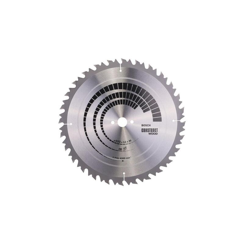Hoja De Sierra Circular Bosch Professional Construct Wood, Ø 400 Mm, 28z Orificio 30 Mm, Para Sierras De Mesa 2608640703