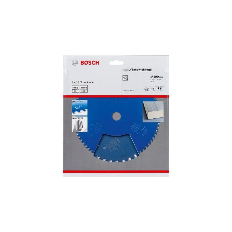 Hoja De Sierra Circular Bosch Professional Expert Para Paneles Sándwich, Ø 190 Mm, Diámetro 36z 30 Mm, 2608644367