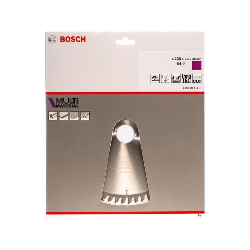 Hoja De Sierra Circular Bosch Professional Multi Material, Ø 230 Mm, Diámetro 64z De 30 Mm