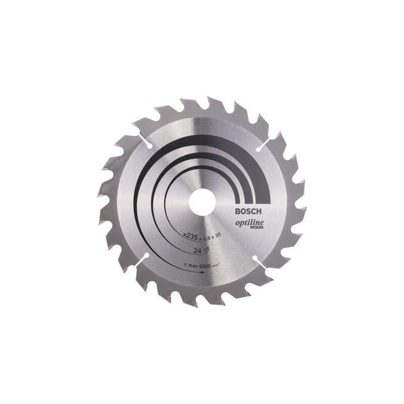 Hoja De Sierra Circular Bosch Professional Optiline Wood, Ø 235 Mm, Diámetro 24z 30 Mm, Para Sierras Circulares Portátiles 2608640725