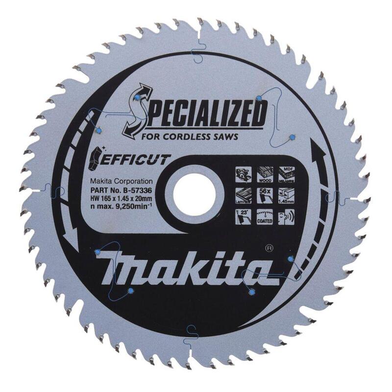 Hoja De Sierra Circular Makita Efficut B-57336, 165 X 20mm, 56 Dientes 165mm 56t B-57336