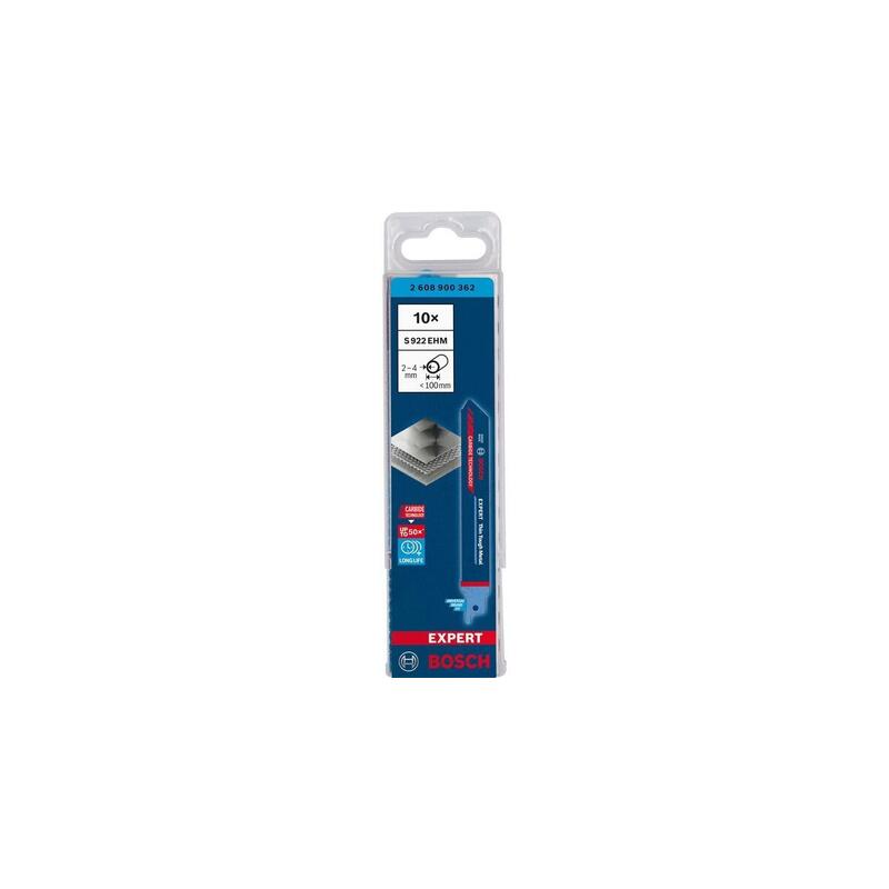 Hoja De Sierra De Sable Bosch Professional Expert 'Thin Tough Metal' S 922 Ehm, 10 Piezas De Longitud 150 Mm 2608900362
