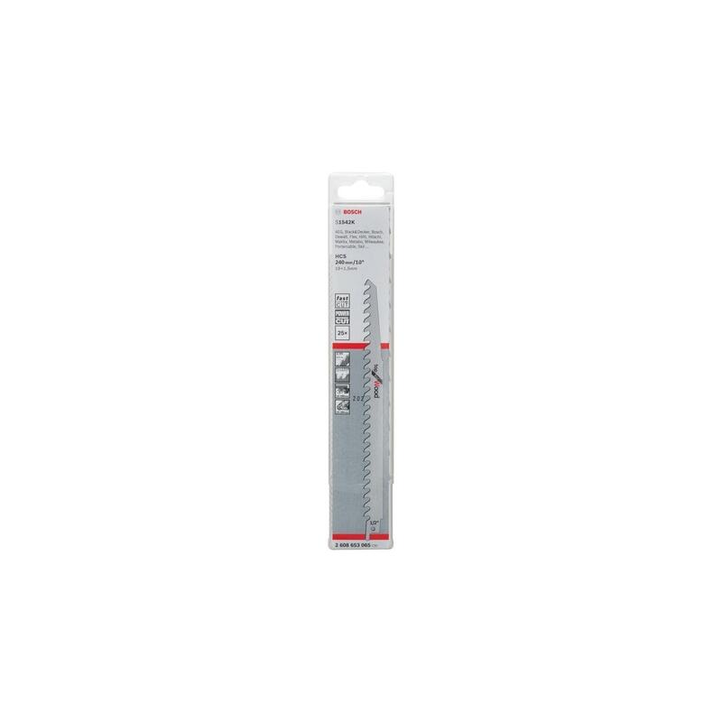 Hoja De Sierra De Sable Bosch Professional S 1542 K Top Para Madera, 25 Piezas, Longitud 240 Mm 2608653065