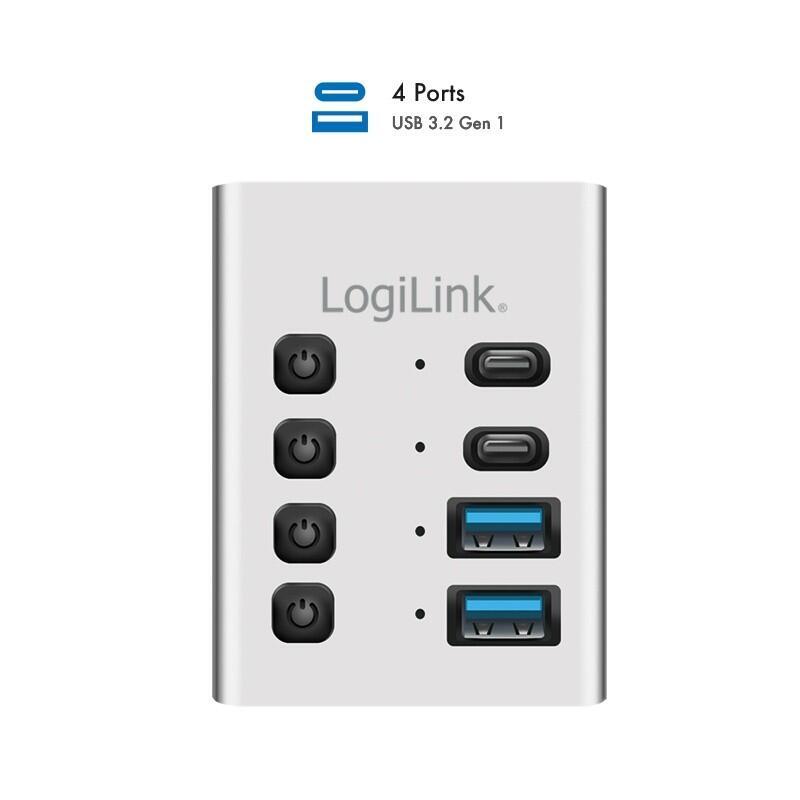 Hub 4xusb3.2 Gen1 Z Przelacznikiem On/Off
