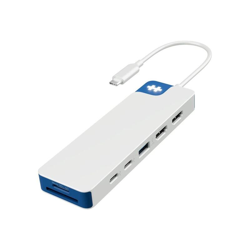 Hyper Hyperdrive Flex 9 Port Dual 4k Hdmi Usb-C Hub, Blue