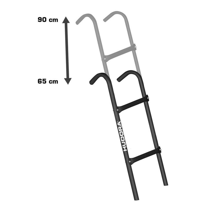 Hudora 65264 Pieza Y Accesorio Para Camas Elásticas, Escalera Negro (Mate)/Negro, Acero, Negro