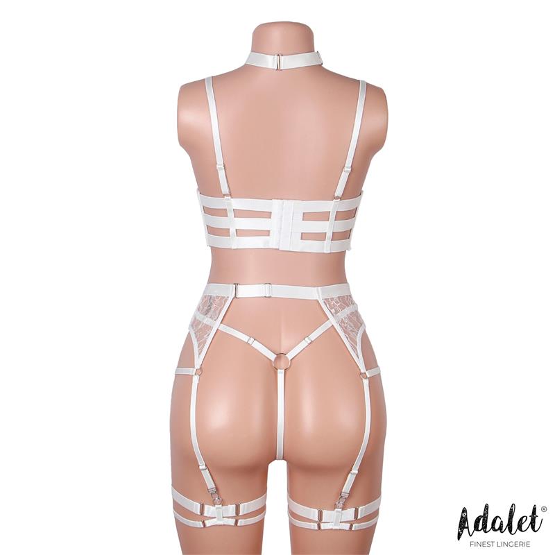 Hyacinth Set Sujetador, Tanga Y Liguero Blanco Talla (Interno):S/M