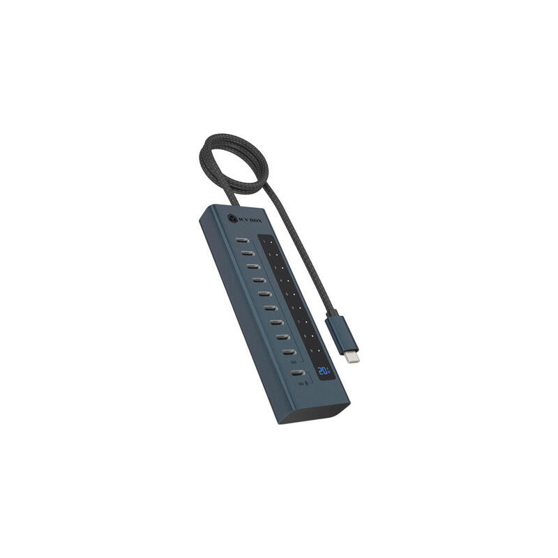Icy Box Hub Usb-C 10-Port Pd20w 9xusb-C 1xusb-C + 1xpd 20w Blue