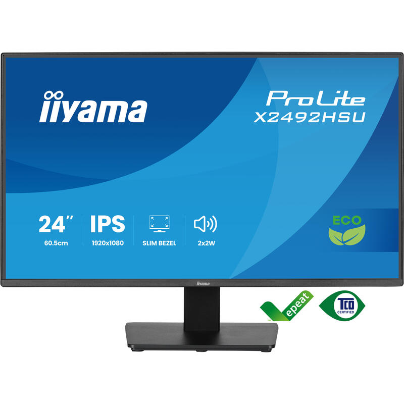 Iiyama 60.5cm 24" X2492hsu-B1 16:10 Hdmi+Dp+2xusb Ips