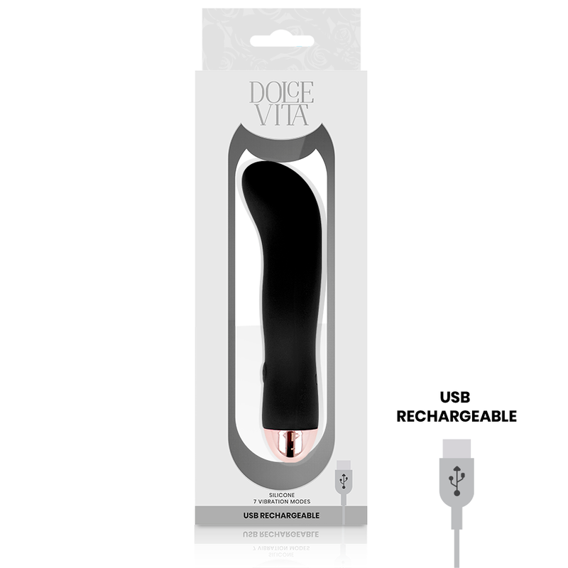 Dolce Vita Vibrador Recargable Two Negro 10 Velocidades