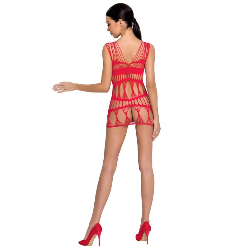 Passion - Woman Bs089 Bodystocking Rojo Talla Única