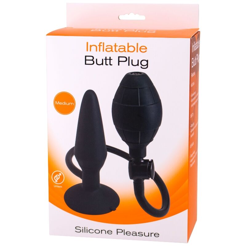 Butt Plug Hinchable M - Negro