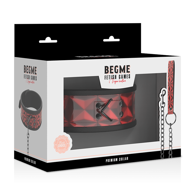 Begme - Red Edition Collar Cuero Vegano Con Forro De Neopreno